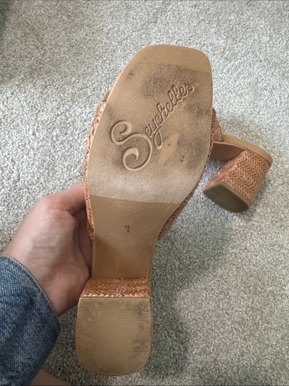 Seychelles Tan Raffia Wedge Sandals - Picture 5 of 5